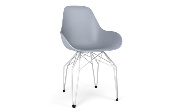 Kubikoff Diamond Dimple Closed Chair White Chromium Plated 