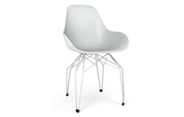Kubikoff Diamond Dimple Closed Chair White Chromium Plated 