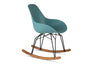 Kubikoff Diamond Dimple Closed Rocking Chair Ocean Blue Black Powder Coated No Seat Pad