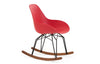 Kubikoff Diamond Dimple Closed Rocking Chair Red Black Powder Coated No Seat Pad
