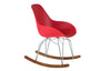 Kubikoff Diamond Dimple Closed Rocking Chair Red Chromium Plated No Seat Pad