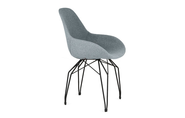 Kubikoff Diamond Dimple Pop Chair Grey Wool White Powder Coated No Seat Pad