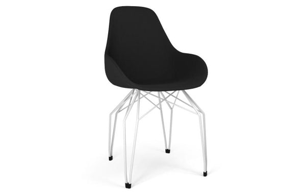 Kubikoff Diamond Dimple Pop Chair Grey Wool White Powder Coated No Seat Pad