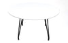 Kubikoff Diamond Dining Table Black Powder Coated White Round Glass Top 