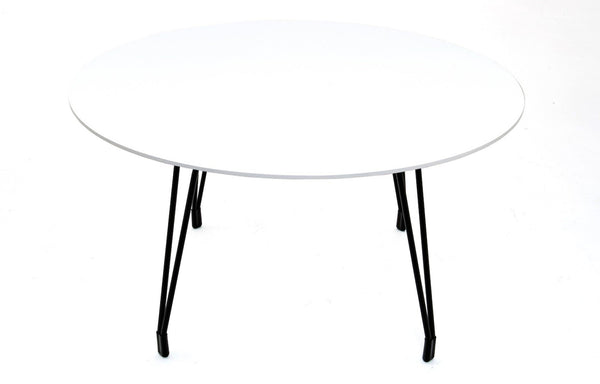 Kubikoff Diamond Dining Table Chrome White Round Glass Top 