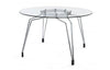 Kubikoff Diamond Dining Table Chrome Clear Round Glass Top 