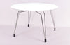 Kubikoff Diamond Dining Table Chrome White Round Glass Top 