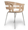 DESIGN HOUSE STOCKHOLM Wick Chair Oak Seat/Chrome Legs No Seat Cushion 