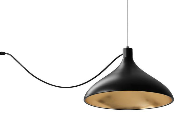 Pablo Swell Single String Pendant - Wide Black / Brass 