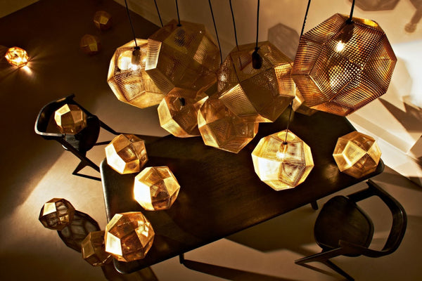 Tom Dixon Etch Brass Trio Round Pendant System 