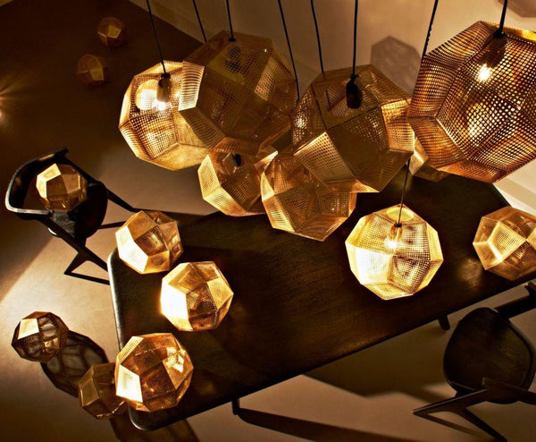 Tom Dixon Etch Brass Trio Round Pendant System 