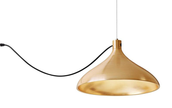 Pablo Swell Single String Pendant - Wide Black / Brass 
