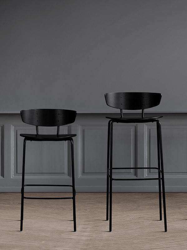 Ferm Living Herman Bar Stool - Low Painted Oak Veneer 