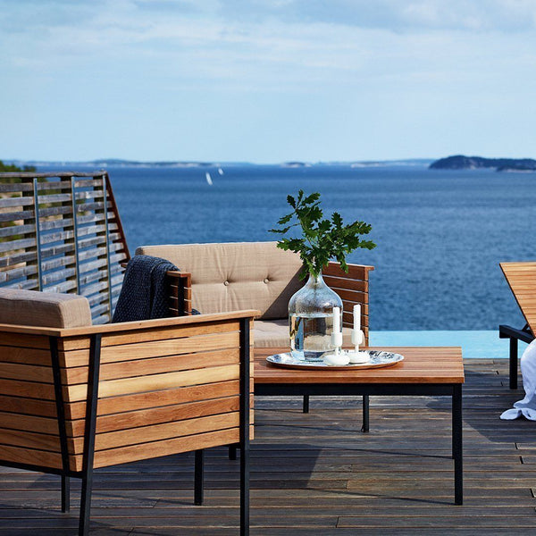 Skargaarden Häringe Lounge Table - Small Brushed Stainless Steel 
