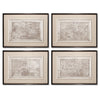 Napa Home & Garden Old Map Prints - Set of 4