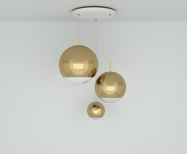Tom Dixon Mirror Ball Range Round Pendant Gold 