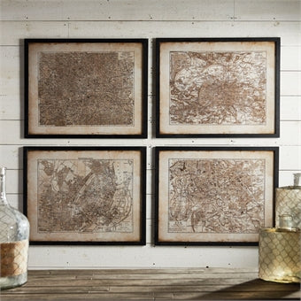 Napa Home & Garden Metropolis Map Prints - Set of 4