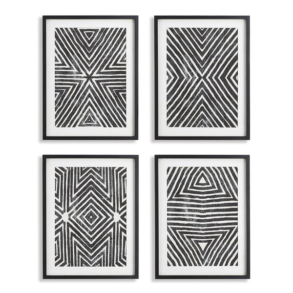 Napa Home & Garden Achromatic Geometric Prints - Set of 4