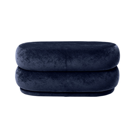 Ferm Living Pouf Oval - Medium Forest Faded Velvet 