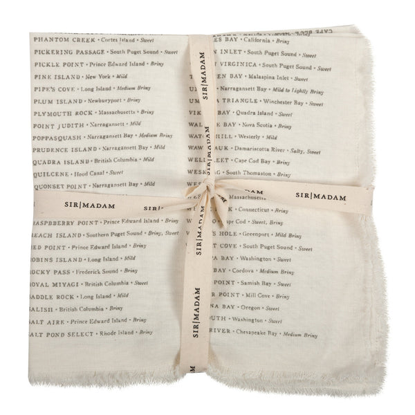 Sir Madam Linen Napkins - North American Oysters Set of 4