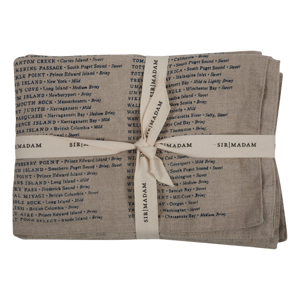 Sir Madam Linen Placemat - North American Oysters Set of 4