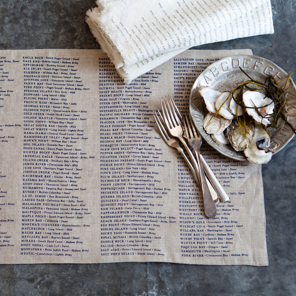 Sir Madam Linen Placemat - North American Oysters Set of 4