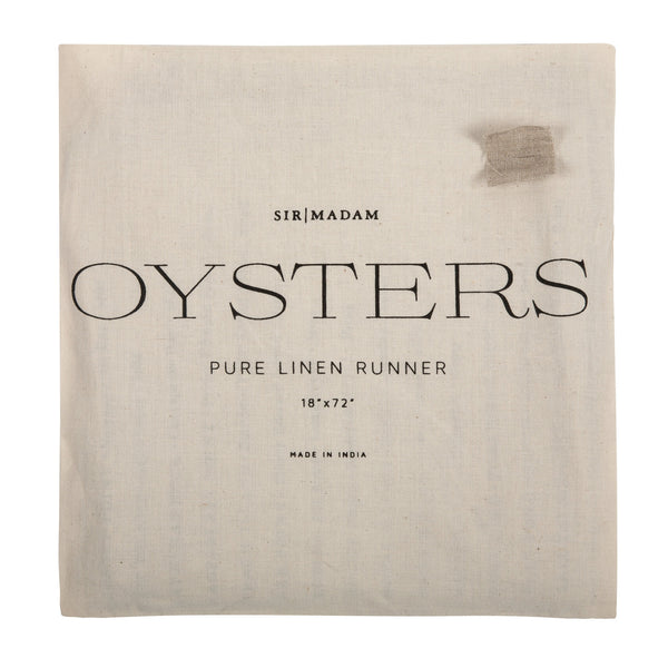 Sir Madam Pure Linen Table Runner - North American Oysters