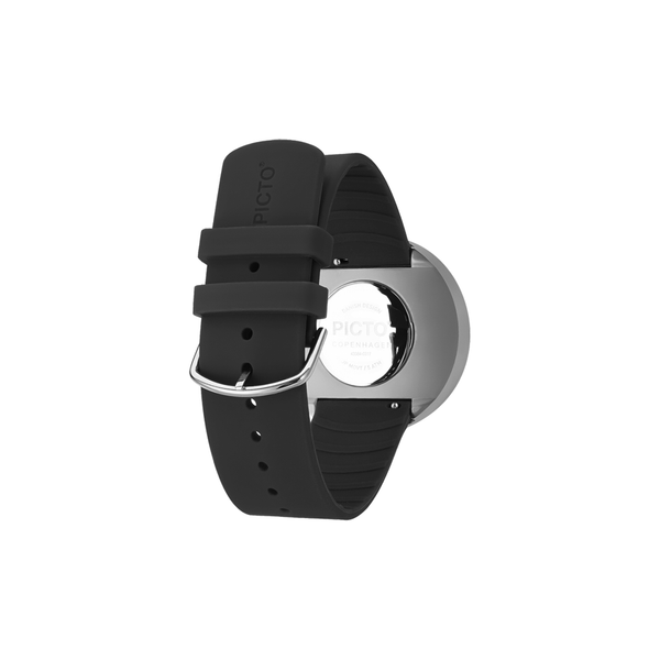 Picto 40mm White - Polished Steel 
