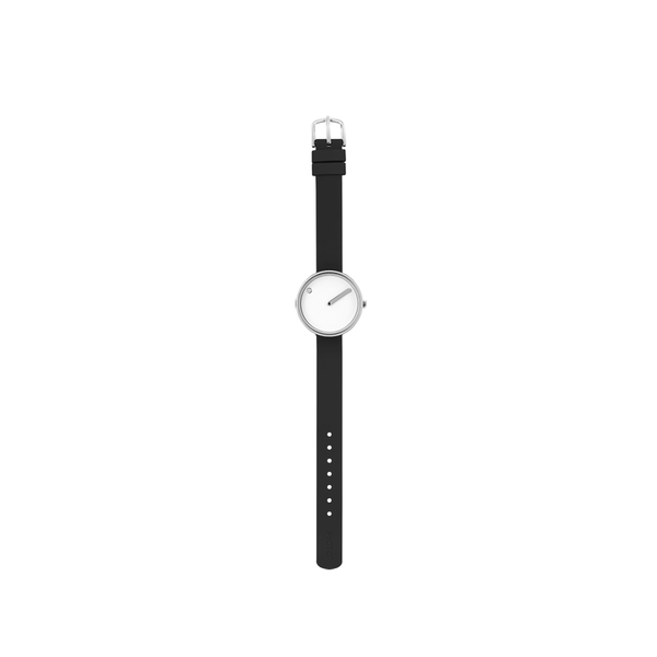 Picto 30mm White - Polished Steel 