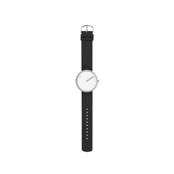 Picto 40mm White - Polished Steel 
