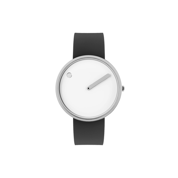 Picto 40mm White - Polished Steel 