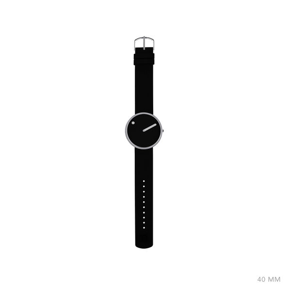 Picto 40mm Black - Polished Steel 