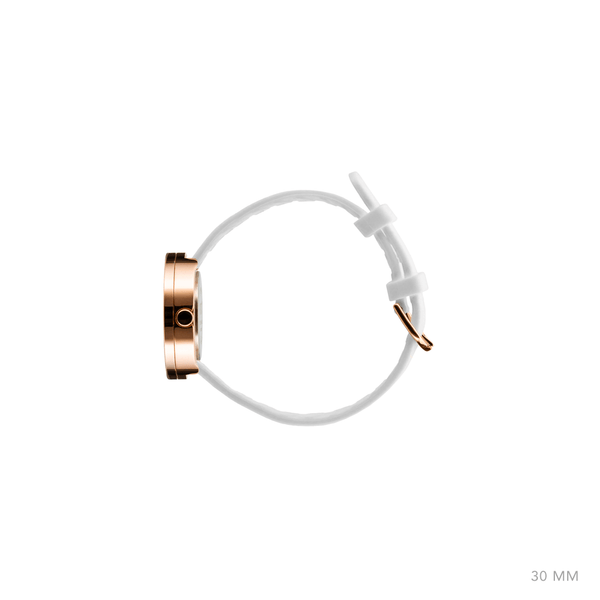 Picto 30mm White - Polished Rose Gold 