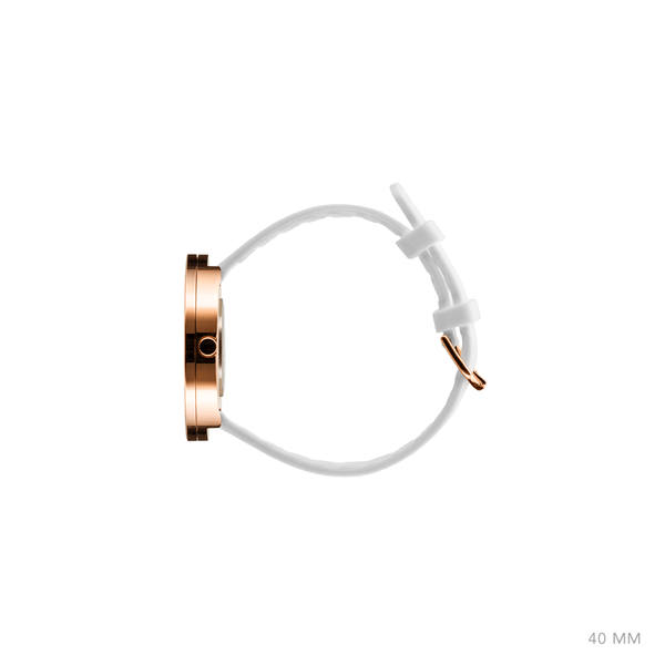 Picto 40mm White - Polished Rose Gold 