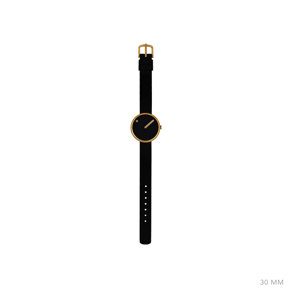 Picto 30mm Black - Polished Rose Gold 