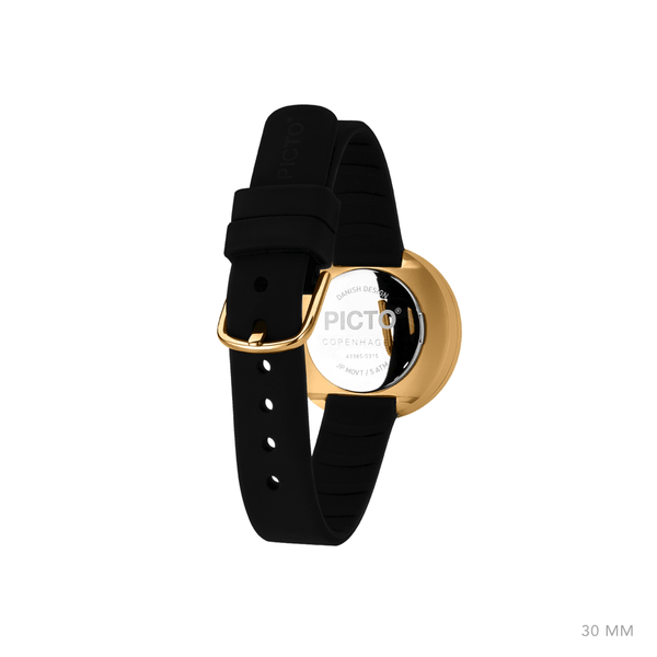 Picto 30mm Black - Polished Rose Gold 