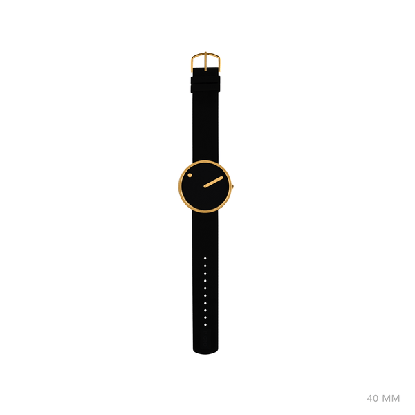 Picto 40mm Black - Polished Rose Gold 