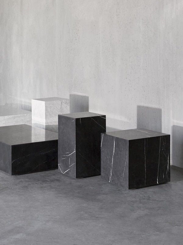Menu Plinth Cubic White Carrara Marble 