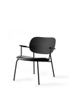 Menu Co Lounge Chair Black Oak Arms & Back / Black Dakar Leather Seat 