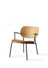 Menu Co Lounge Chair Natural Oak Arms & Back / Cognac Dakar Leather Seat 