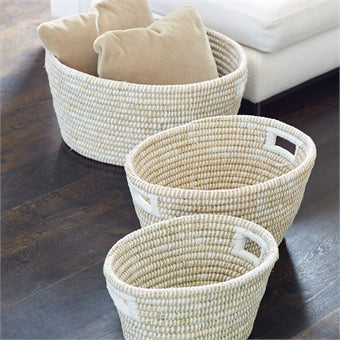 Napa Home & Garden Oval Baskets w/ Handles - Set of 3