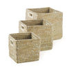 Napa Home & Garden Rivergrass Square Baskets w/ Handles - Set of 3