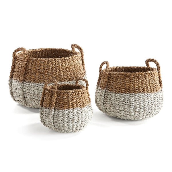 Napa Home & Garden Seagrass Round Baskets w/ Handles - Set of 3