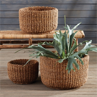Napa Home & Garden Seagrass Cylindrical Baskets - Set of 3