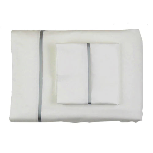 Ann Gish Cotton Sheet Set w/ Charmeuse Trim