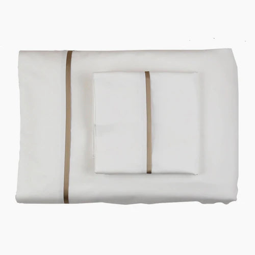 Ann Gish Cotton Sheet Set w/ Charmeuse Trim