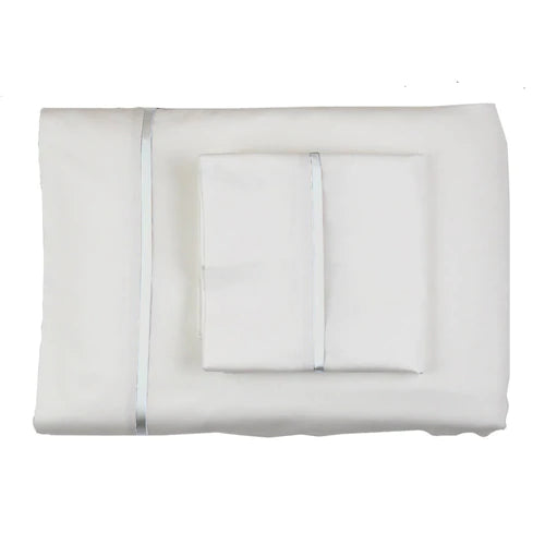 Ann Gish Cotton Sheet Set w/ Charmeuse Trim