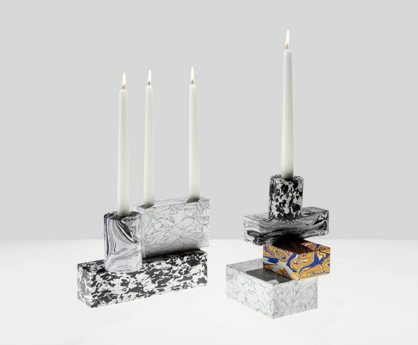 Tom Dixon Swirl Black & White Candelabra 