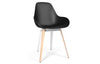 Kubikoff Slice Dimple Closed Chair Black White Powder Coated Metal + Natural Ash No Seat Pad