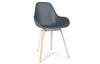 Kubikoff Slice Dimple Closed Chair Dark Grey White Powder Coated Metal + Natural Ash No Seat Pad